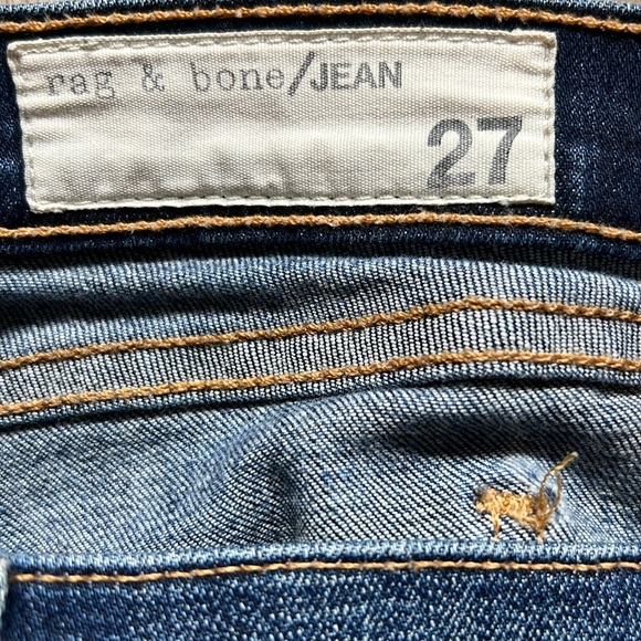 Rag & Bone Skinny Jeans Distressed Hampstead Dark Wash - Picture 7 of 14